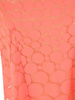 Koralowa sukienka z koronki, kreacja w modne grochy 29713