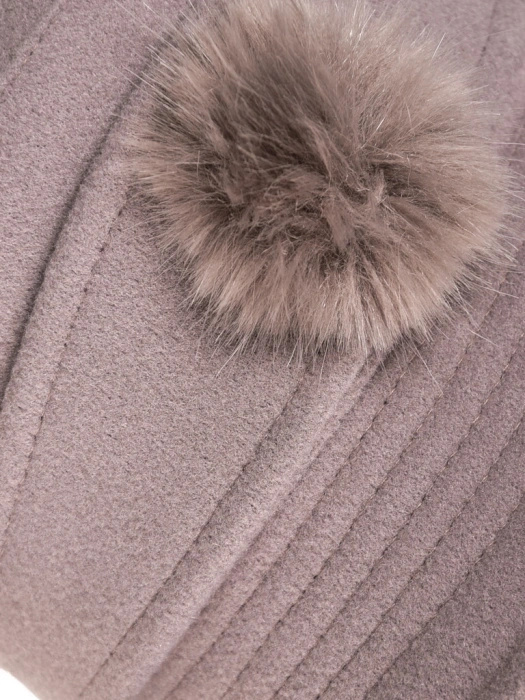 Elegancki szary kapelusz damski cloche na zimę – ocieplany model z regulacją obwodu 42364