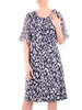 Trapezowa sukienka z ozdobnymi falbanami przy dekolcie 35970