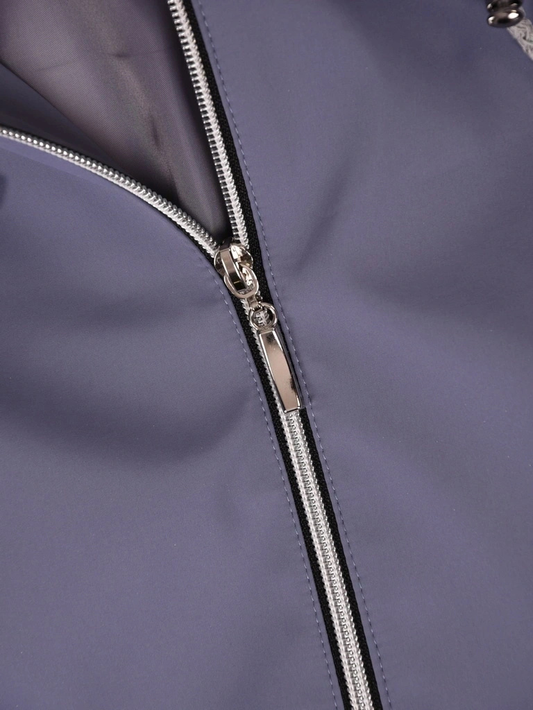 Kurtka jesienna damska parka w odcieniu jeansu – odpinany kaptur i ochrona przed chłodem 41136
