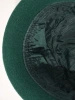 Elegancki kapelusz damski cloche w odcieniu butelkowej zieleni – ciepły fason z wywiniętym rondem i cyrkoniami 40512