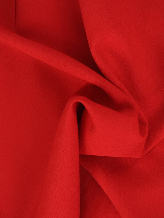 Komplet damski z tkaniny, czerwona sukienka z luźną narzutką 20572.