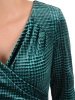 Elegancka sukienka damska w zieloną kratę midi – kopertowy fason wysmuklający talię 37119