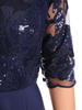 Granatowa suknia maxi, wieczorowa kreacja zdobiona cekinami 30590