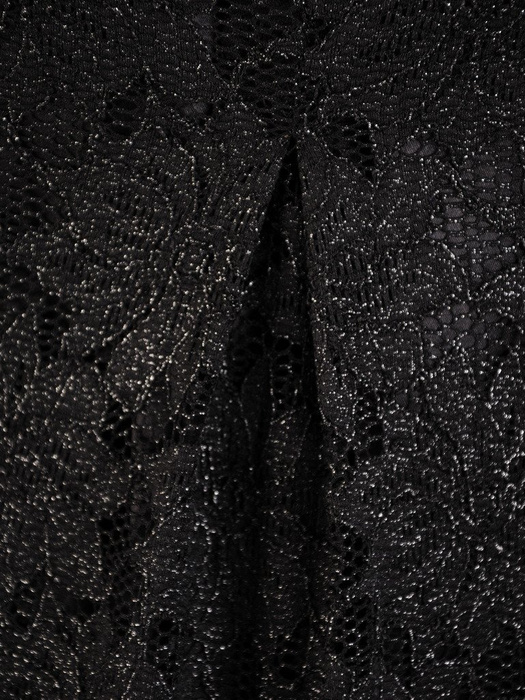 Koronkowa sukienka z ozdobną kontrafałdą, kreacja w kolorze czarnym 21812