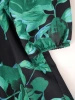 Elegancka sukienka rozkloszowana midi w kwiaty – kobiecy dekolt w serek z paskiem akcentującym talię 37277