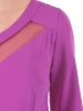 Rozkloszowana sukienka fuksja z kontrafałdami – taliowany fason z rękawem 3/4 akcentujący sylwetkę 39988
