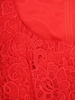Luźna sukienka z szyfonu, czerwona kreacja z koronkowym topem 30211