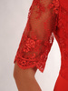 Sukienka na wesele, czerwona kreacja z koronki i tkaniny 26389