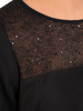 Czarna bluzka z koronkową aplikacją 27902