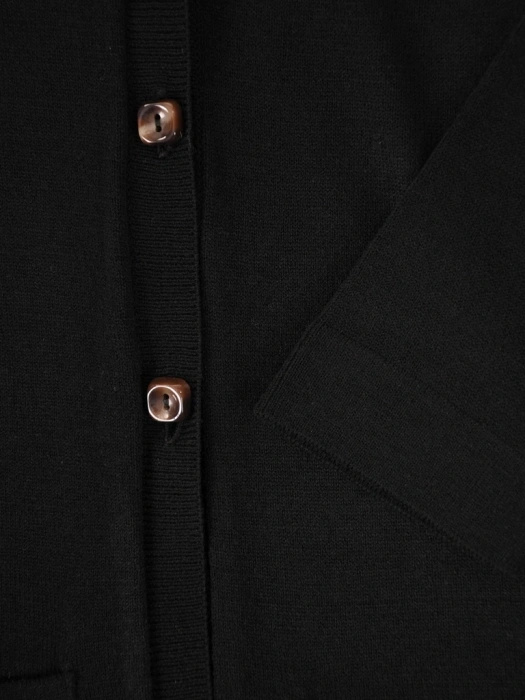 Elegancki czarny sweter damski rozpinany – prosty fason z kieszeniami na chłodniejsze dni 38912