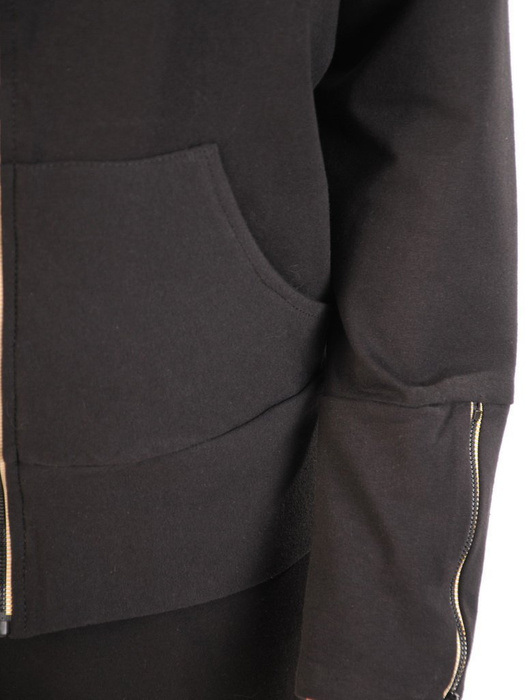 Czarny dres z bawełny, komplet z ozdobnymi zamkami 29694