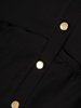 Rozpinana sukienka, czarna kreacja z ozdobnymi falbanami 27732