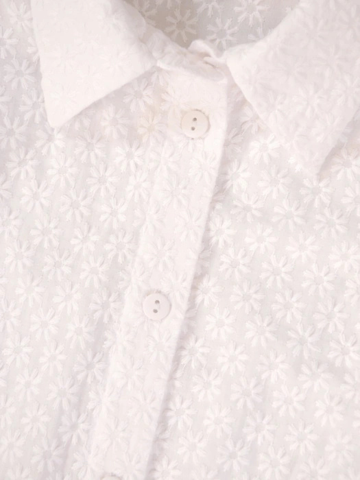 Bawełniana sukienka rozkloszowana w kwiatowy print – kobiecy kołnierzyk modelujący sylwetkę 33174