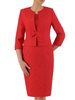 Czerwony kostium z ozdobną kokardą, komplet z żakardowej tkaniny 20850
