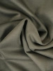 Elegancka sukienka khaki trapezowa z paskiem i rękawem 3/4 – swobodny krój midi z bocznymi rozcięciami 39476