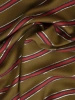 Elegancka bluzka wiskozowa w paski khaki – prosty fason ze srebrną nitką 41443