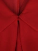 Elegancka czerwona sukienka biurowa tuba – efektowne plisy przy dekolcie i rękaw 3/4 19200