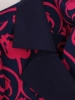 Elegancka sukienka rozkloszowana midi w kwiaty – kopertowy dekolt z kołnierzykiem 25252