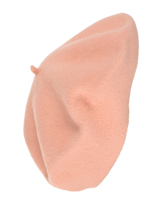 Elegancki beret damski z wełny merynosów morelowy – fason francuski zapewniający ciepło 41050