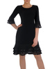 Sukienka damska 15041, czarna kreacja z modnymi rękawami.