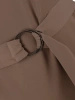 Elegancka sukienka do pracy midi prosta w kolorze mokka – stylowy fason z paskiem podkreślającym talię 40409
