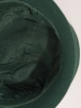 Butelkowozielony kapelusz damski cloche na zimę – ocieplana podszewka i wywinięte rondo z kokardą 40526