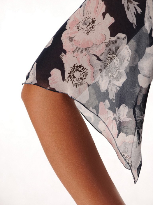 Elegancka sukienka z szyfonowym topem w kwiaty 22140