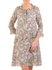 Elegancka sukienka trapezowa midi w kwiaty – swobodny fason tuszujący biodra 30818