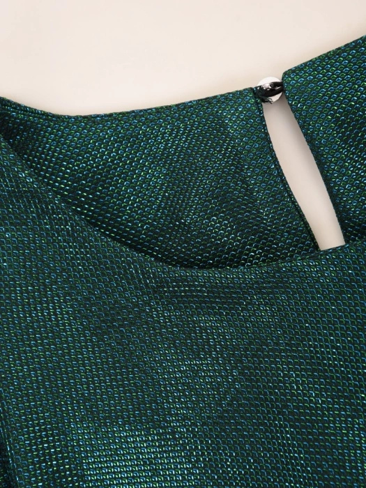 Elegancki komplet damski ze spodniami butelkowa zieleń – trapezowy krój pięknie wysmukla sylwetkę 40852