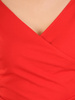 Czerwona, dzianinowa sukienka ze ściągaczami po bokach 31195