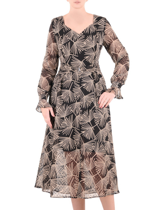 Sukienka midi z ozdobnie wyciętym dekoltem 35309