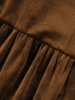 Aksamitna brązowa sukienka, zimowa kreacja 27922