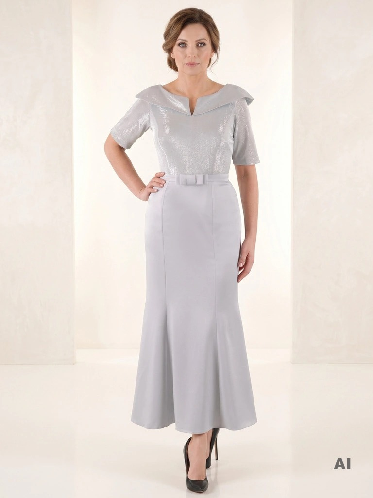 Srebrna suknia balowa i wieczorowa maxi syrenka – elegancki połysk modelujący figurę 39371