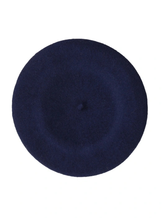 Elegancki beret damski wełniany granatowy – stylowe nakrycie głowy z antenką chroniące przed chłodem 40861