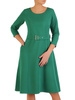 Elegancka zielona sukienka z przeszyciami 28397