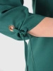 Klasyczna butelkowa bluzka plus size z dekoltem V – prosty fason z ozdobnymi wiązaniami, wysmuklający 38616