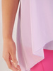 Liliowa bluzka z asymetryczną, szyfonową narzutką 33509