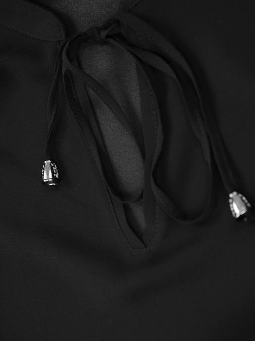 Elegancka, czarna bluzka z szyfonu 35649
