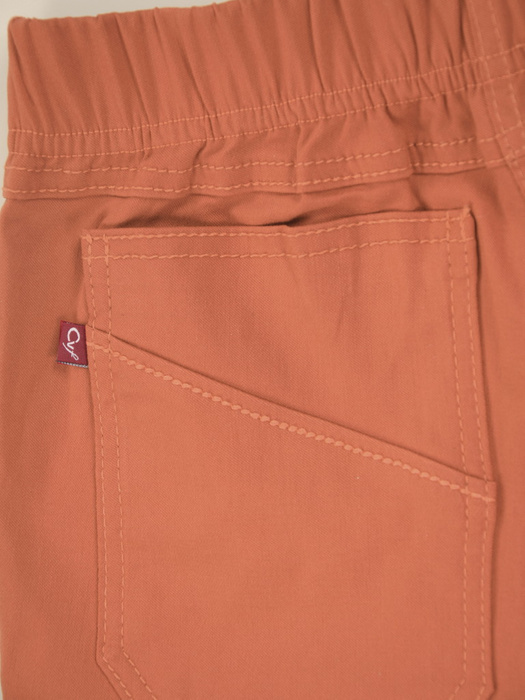 Pomarańczowe spodnie damskie z przednimi kieszeniami 35360