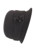 Elegancki czarny kapelusz zimowy damski cloche – ocieplany model z regulacją obwodu 42410