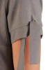 Elegancka sukienka trapezowa w kolorze szarym – swobodny krój maskujący biodra 26434