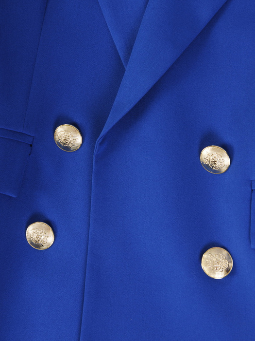 Dwurzędowy garnitur damski w kolorze chabrowym 33125