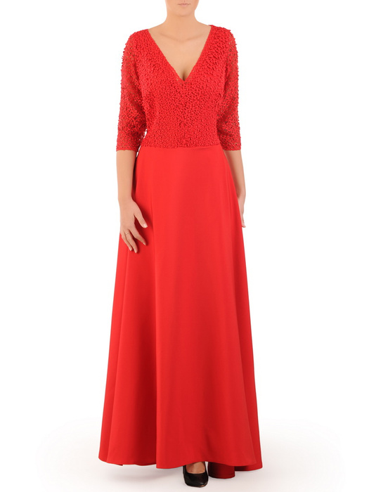 Elegancka sukienka o długości maxi w czerwonym kolorze 30872