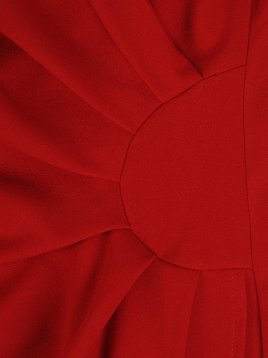 Kopertowa czerwona sukienka, modna kreacja z dzianiny 25339