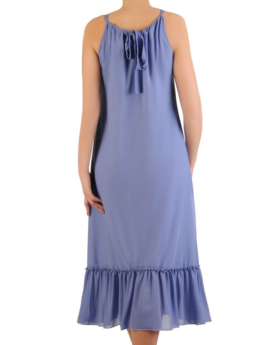Niebieska sukienka wiązana na plecach, szyfonowa kreacja 29294