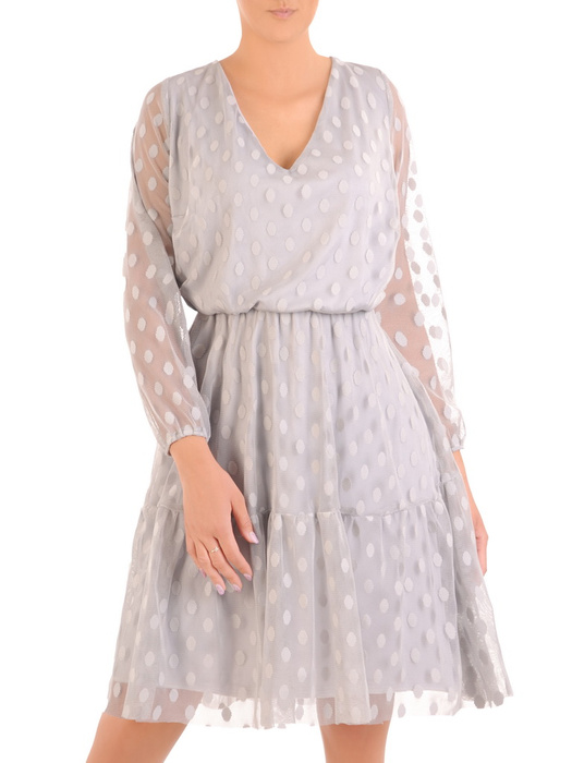 Rozkloszowana sukienka z tiulu w modne grochy 30284