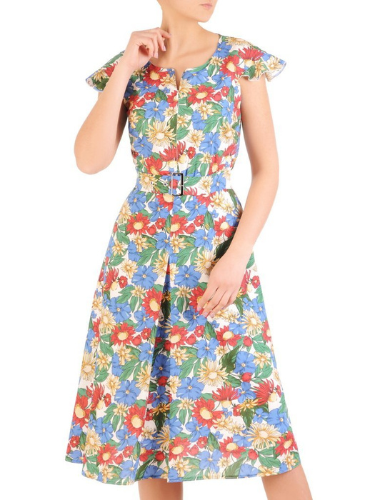 Sukienka w kwiaty, wiosenna kreacja z tkaniny 29531