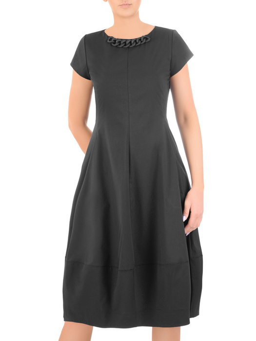 Sukienka z bawełny, czarna kreacja w nowoczesnym fasonie 32903
