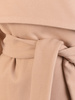Beżowy płaszcz damski wiązany w pasie 29010